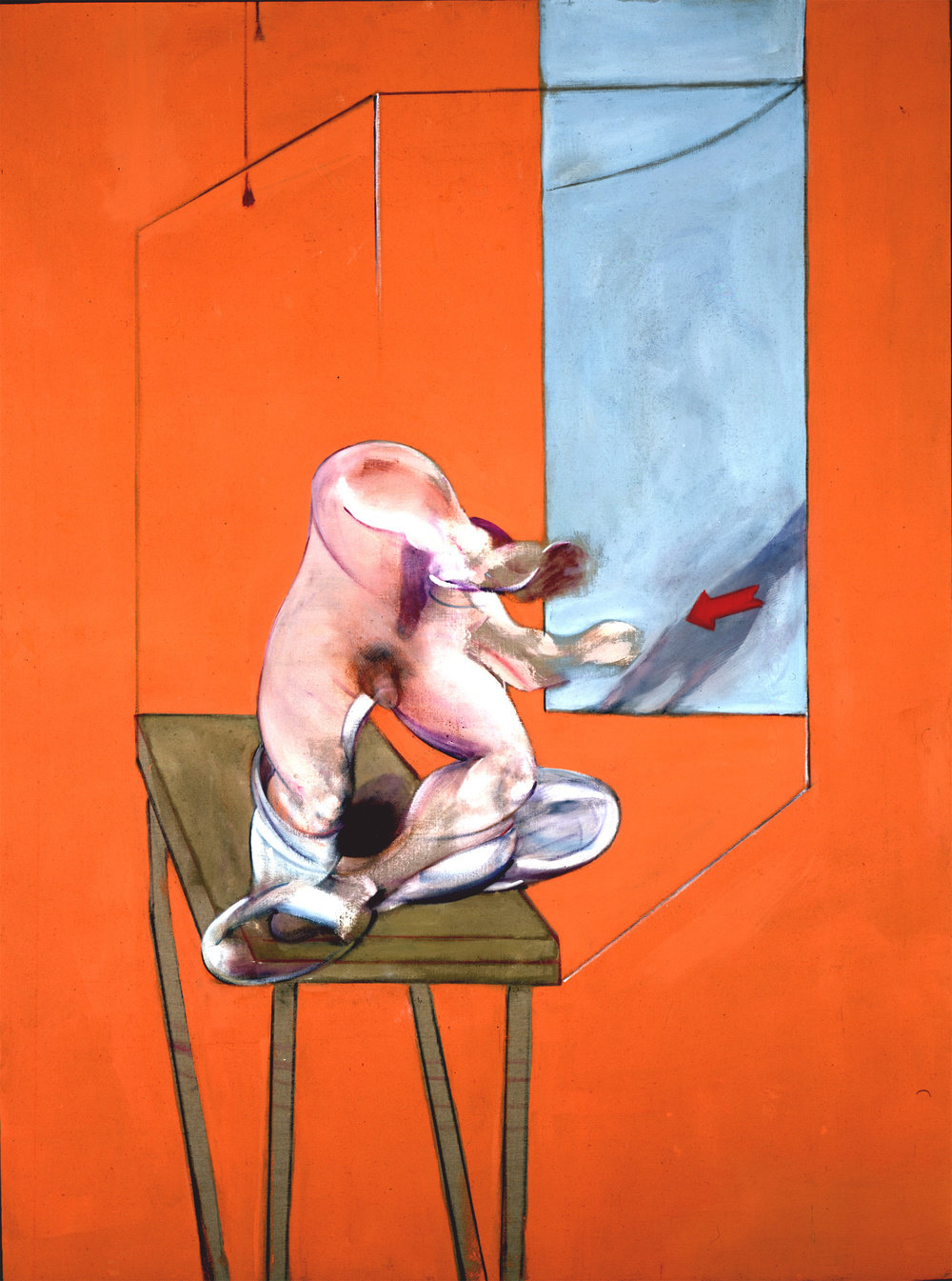 Baconstudyfromthehumanbody figureinmovement1982oiloncanvas78x58in.198.12x147.32cm