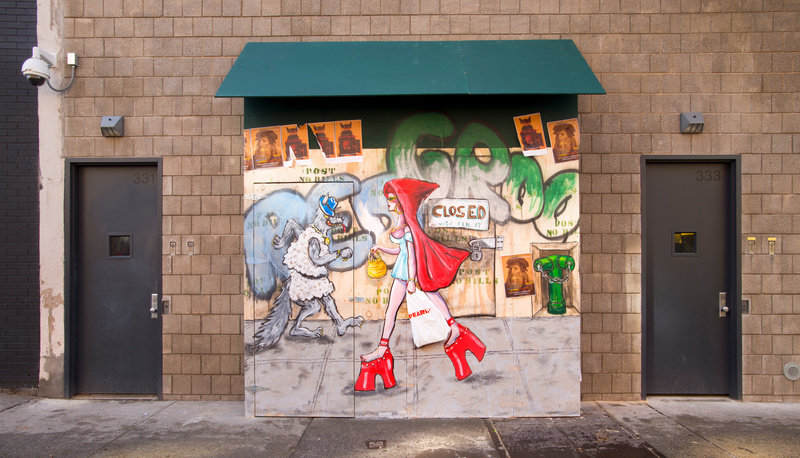 Marlborough broome street, red grooms beware a wolf in the alley, 2014, installation view 9