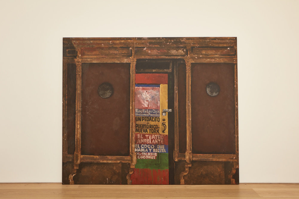 Wong, untitled (poetry storefront), 1986, acrylic on canvas, 96 x 114 in., 243.84 x 289.56 cm, cnon 59.137