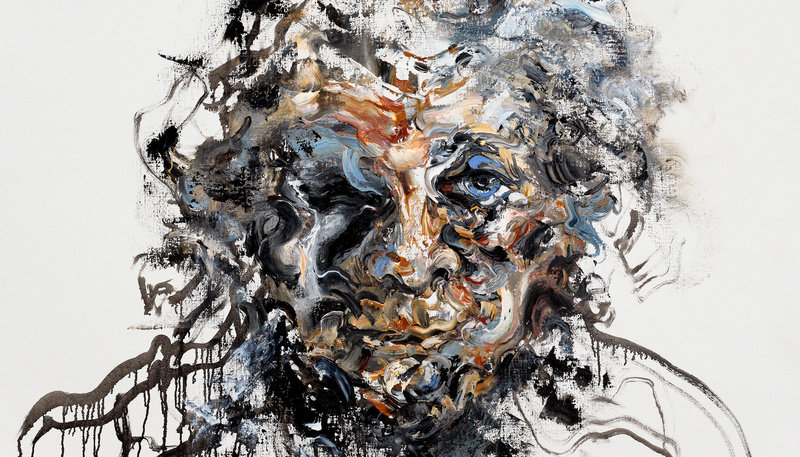 Hambling, self portrait, 2017, oil on canvas, 60 x 48 in., 152.4 x 121.9 cm