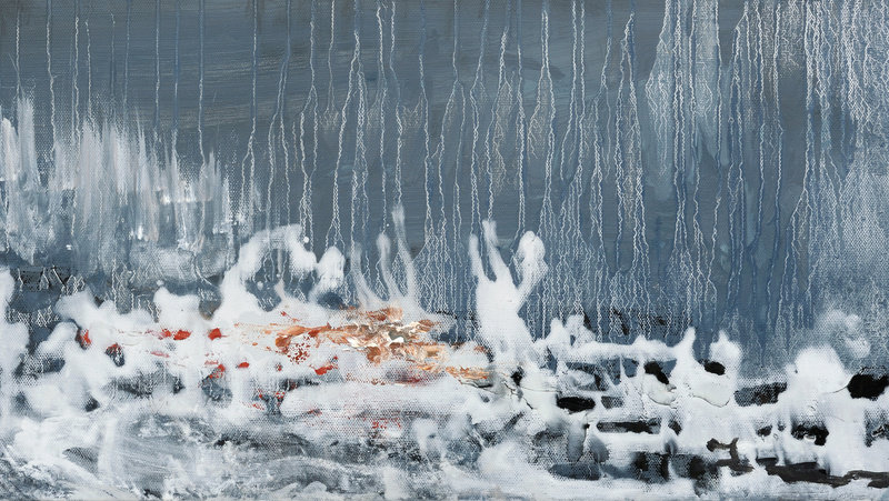 Hambling, battlefield 1, 2013, oil on canvas, 13 x 31 1 2 in., 33 x 80 cm