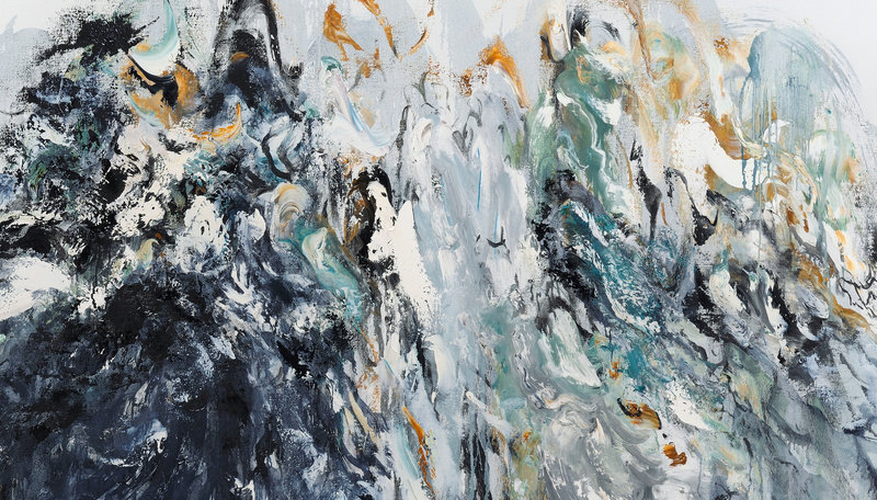 Hambling, wall of water vi, 2011, oil on canvas, 78 x 89 in., 198.1 x 226.1 cm