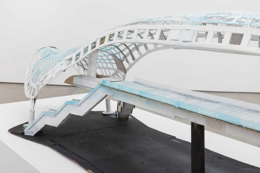 Smith, tbilisi bridge (view 3), 2019, cardboard, foam board, gouache, oil paint, charcoal, 24 x 114 x 29 in., 61 x 289.6 x 73.7 cm, cnon 61.244 pierre le hors