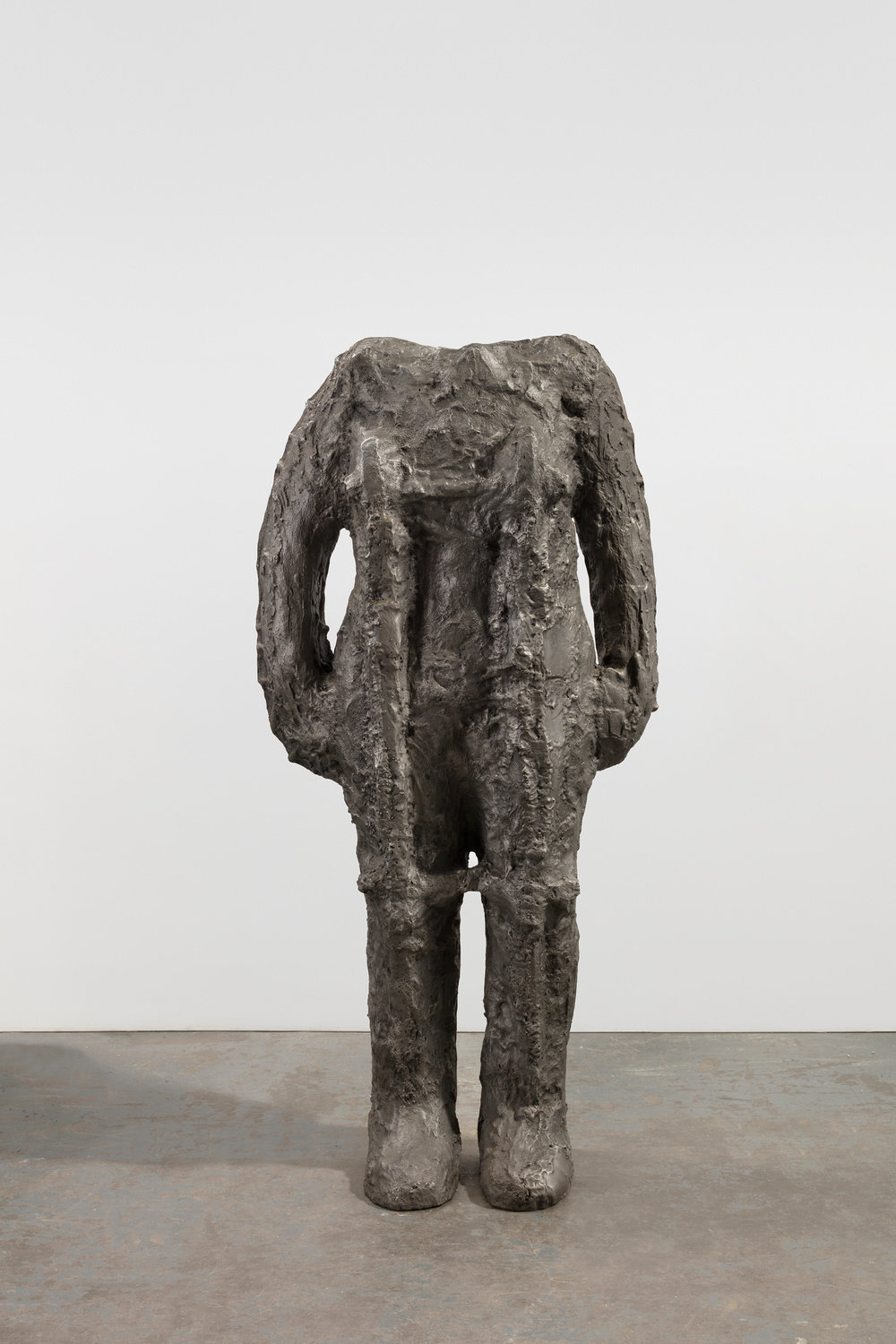 Abakanowicz, figure a c (view 1), 2009, aluminum, 57 1 2 x 27 x 10 in., 146 x 68.6 x 25.4 cm, non 49.944 lance brewer