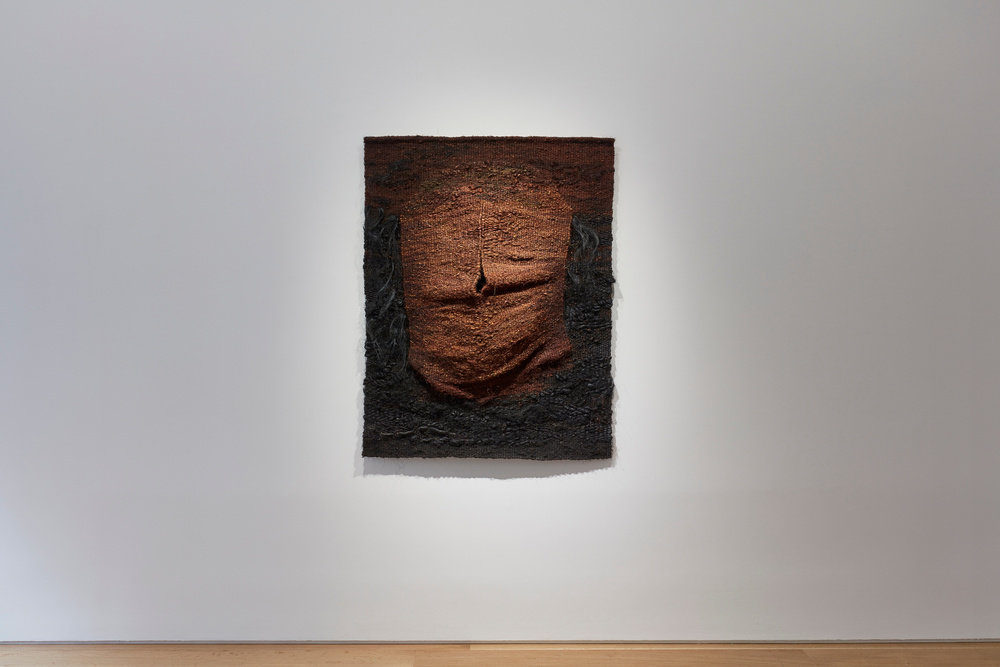 Abakanowicz, pregnant (view 1), 1970 1980, tapestry, sisal, hair 53 1 2 x 42 in. 135.9 x 106.7 cm, n 60.504