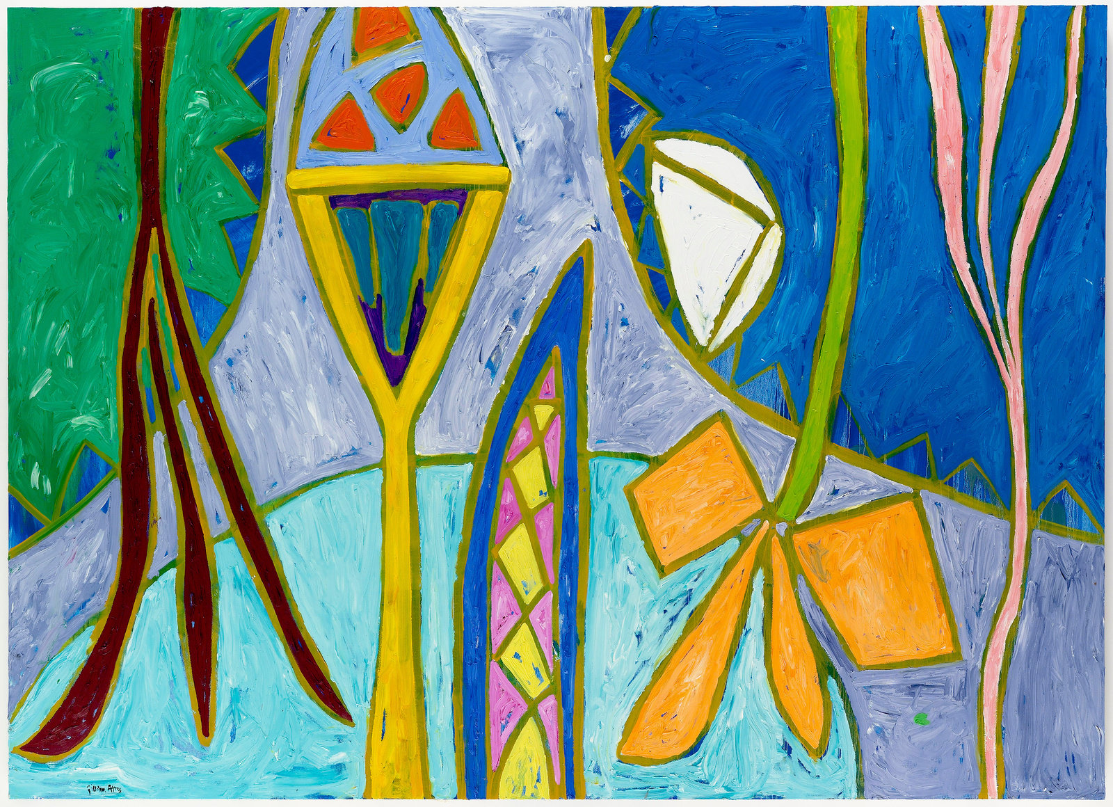 Ayres, lapis lazuli that in the channel flows, 2007, oil on canvas, 78 x 107 7 8 in., 198 x 274 cm