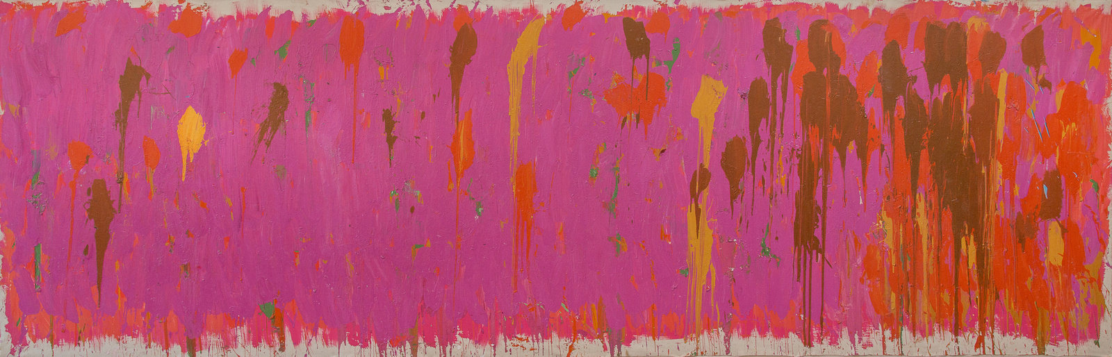Ayres, untitled (cerise), 1972, acrylic on canvas, 72 x 223 1 4 in., 183 x 567 cm