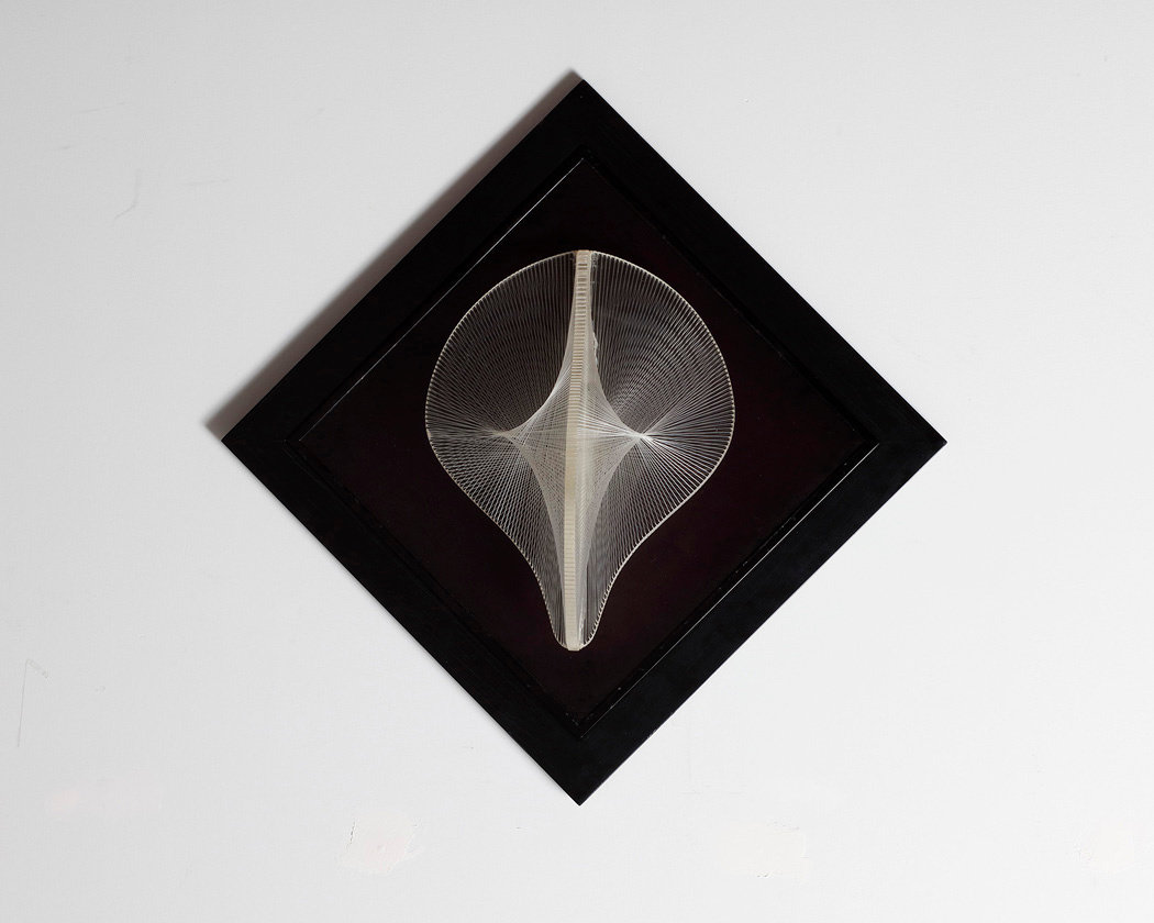 Naum Gabo, Linear Bas-Relief, 1961, perspex with nylon monofilament, on black perspex base. base: 15 1/2 x 11 3/8 x 6 1/2 in. / 39.5 x 29 x 16.5 cm